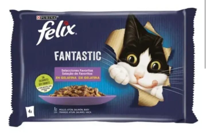 Purina Felix Fantastic poulet,thon,saumon,boeuf 4*85g