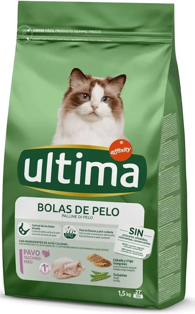 ULTIMA boule de poile pour chat dinde 1.5kg