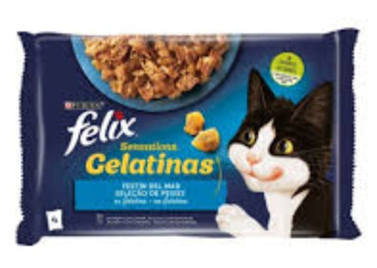 Purina Sensations Gelatinas Mèlange de poissons 4*85g