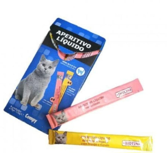 APERITIVO-Snack Liquide pour chats *8sachets *8*15g poulet & saumon