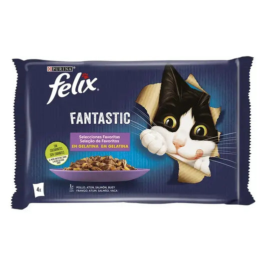 Purina Felix Fantastic poulet,thon,saumon,boeuf 4*85g