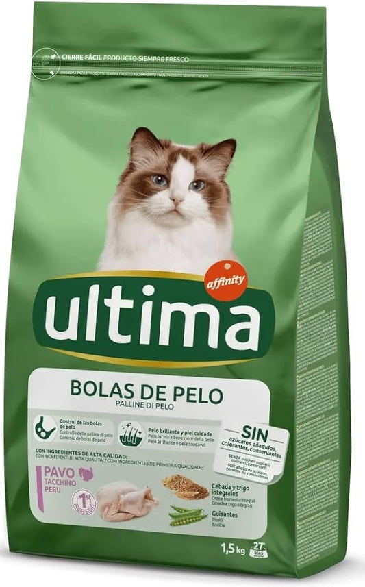 ULTIMA boule de poile pour chat dinde 1.5kg