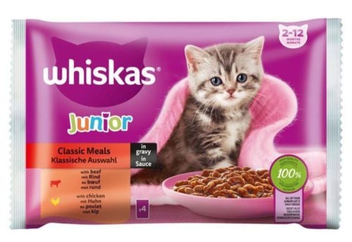 Whiskas Junior poulet & boeuf 4*85g